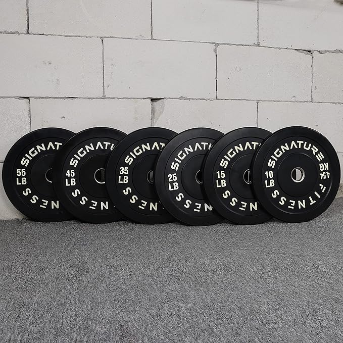 Signature Fitness 2" Olympic Bumper Plate Weight Plates 100% Virgin