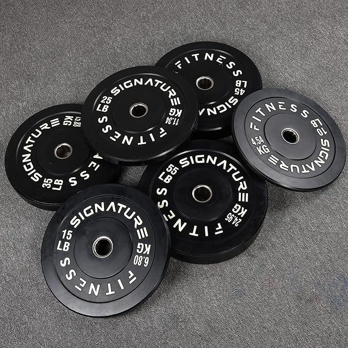 Signature Fitness 2" Olympic Bumper Plate Weight Plates 100% Virgin