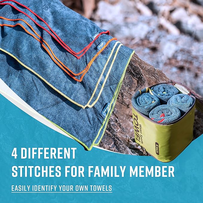 4Monster 4 Pack Microfiber Camping Towel Quick Dry